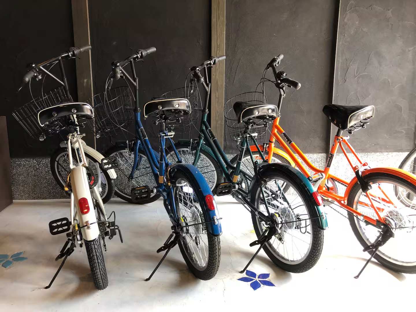 A bicycle leaning in a quiet Nishijin lane, Kyoto